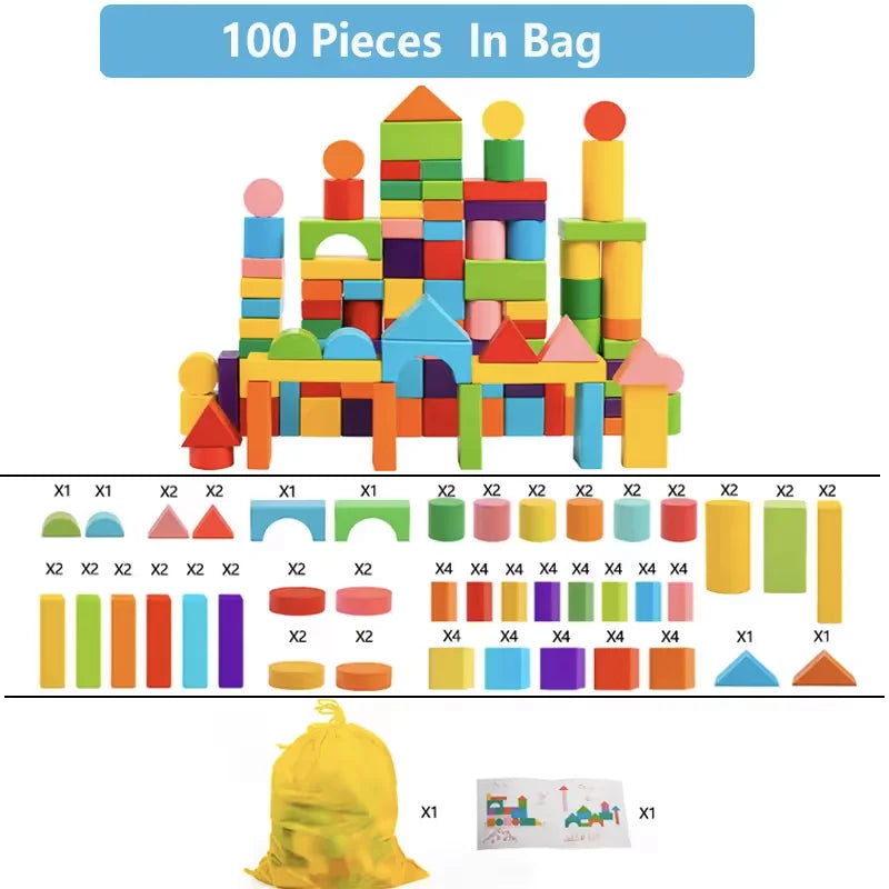 40-100 stks/Kleurrijke houten delen
