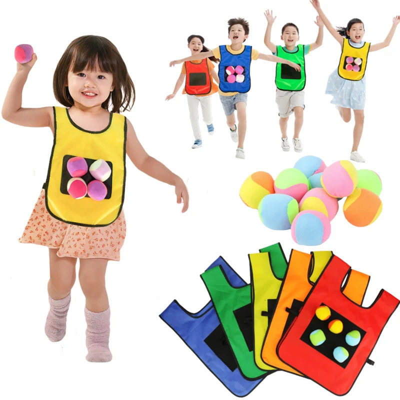 Sticky Jersey Vest voor Kinderen – Buitenspeelgoed met Klittenbandballen