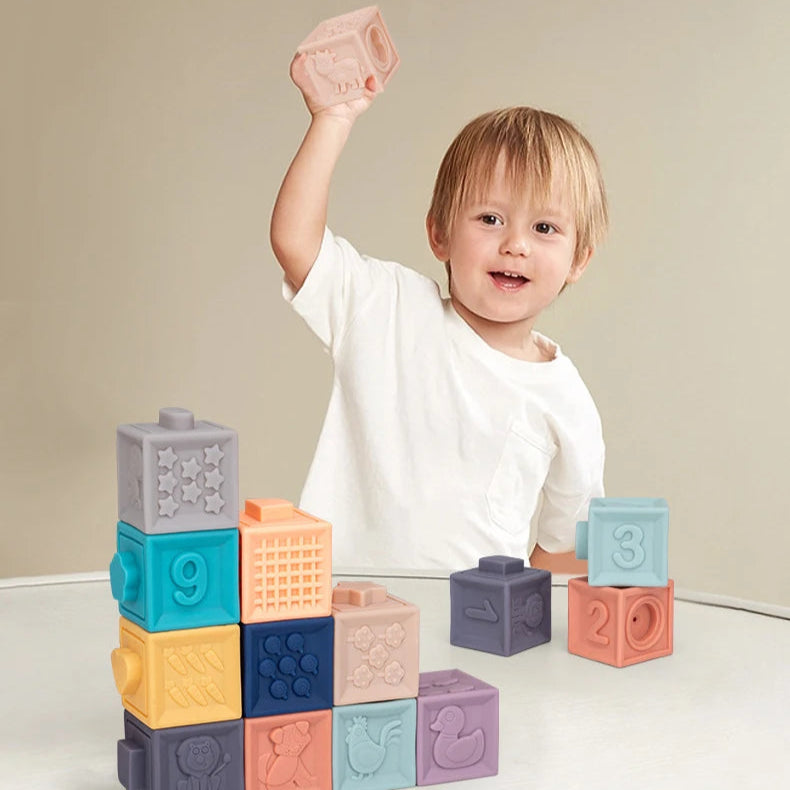 Baby Blokken – Zachte Educatieve Kubussen voor Baby's (14m+)