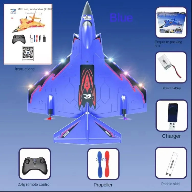 Mini RC Straaljager Su57 MiG29 – Voor Water & Land (2-kanaals)