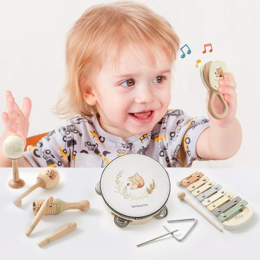 Montessori Muziekinstrumenten Baby – Houten Speelgoed 0-12 Maanden