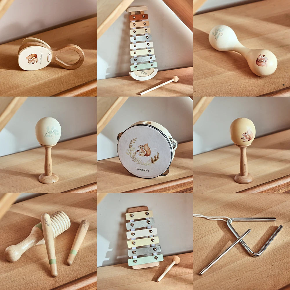 Muzikale Houten Rammelaar – Montessori Speelgoed voor Baby’s (0-3 jaar)