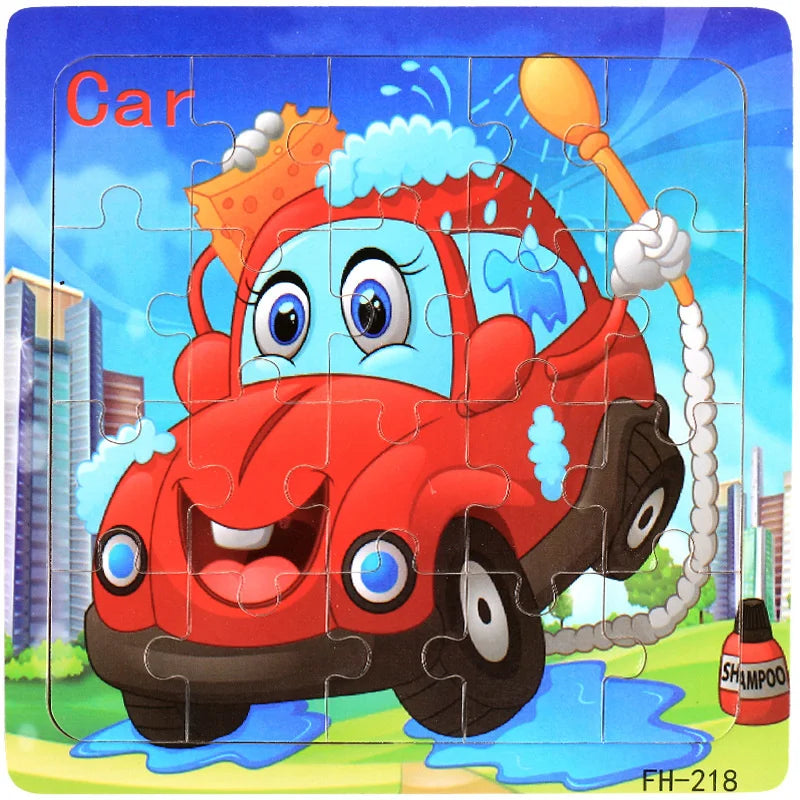 3D Houten Dierenpuzzel – 20 Stuks Cartoon Speelgoed (3-6 jaar)