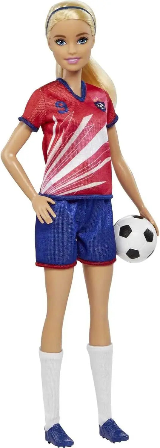Barbie Voetbalster Pop – Sportieve Atleet met Outfit en Bal 30 cm