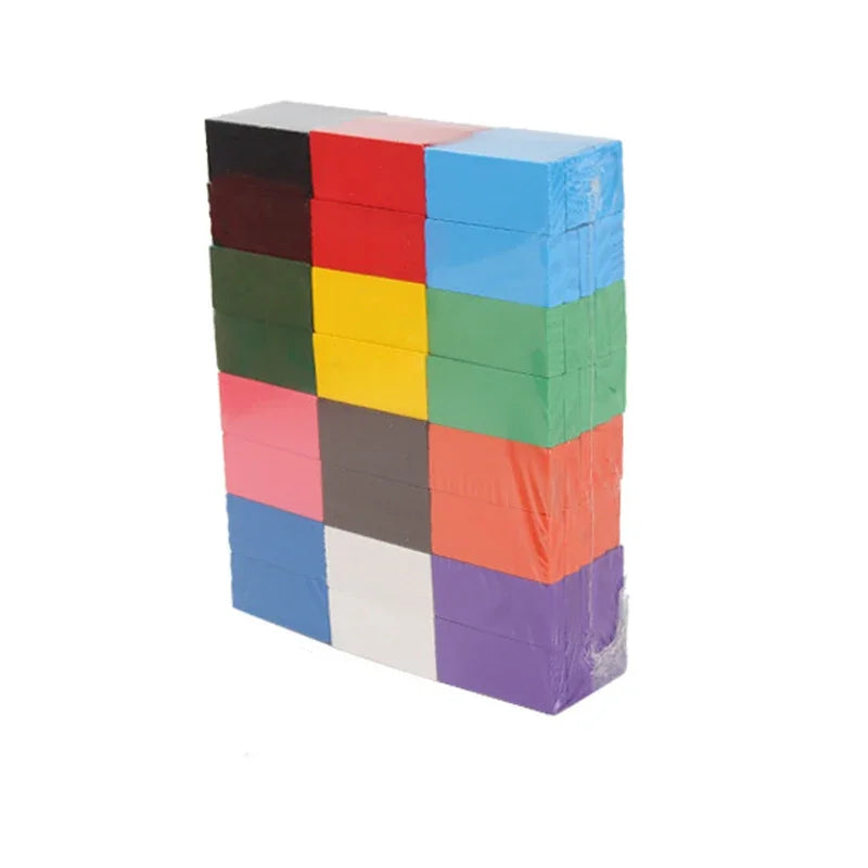 Regenboog Houten Domino Set โ Kleurrijk Educatief Speelgoed Kind