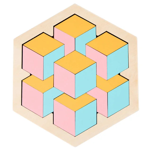 Montessori 3D Tangram – Houten Puzzel voor Kinderen van 3-6 Jaar