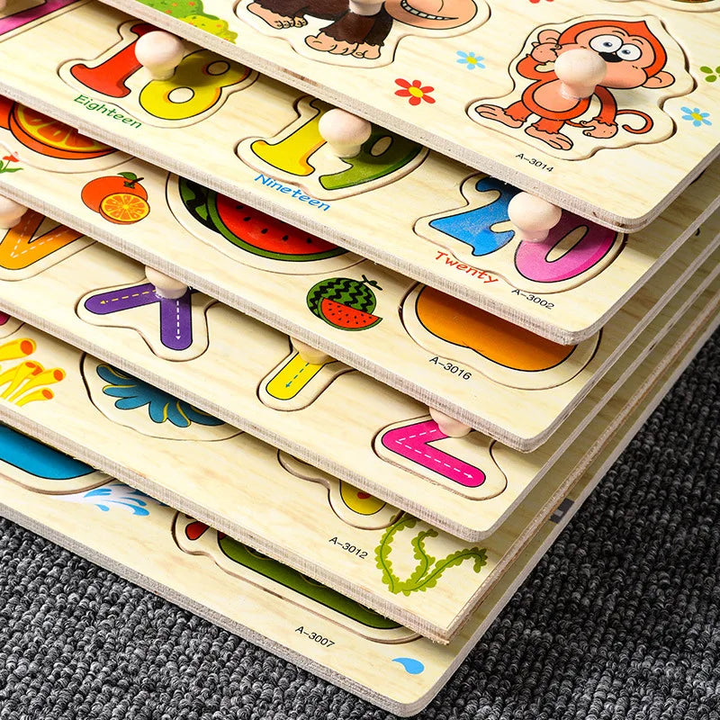 Montessori Houten Puzzel voor Baby’s – Peg Speelgoed (1-3 jaar)