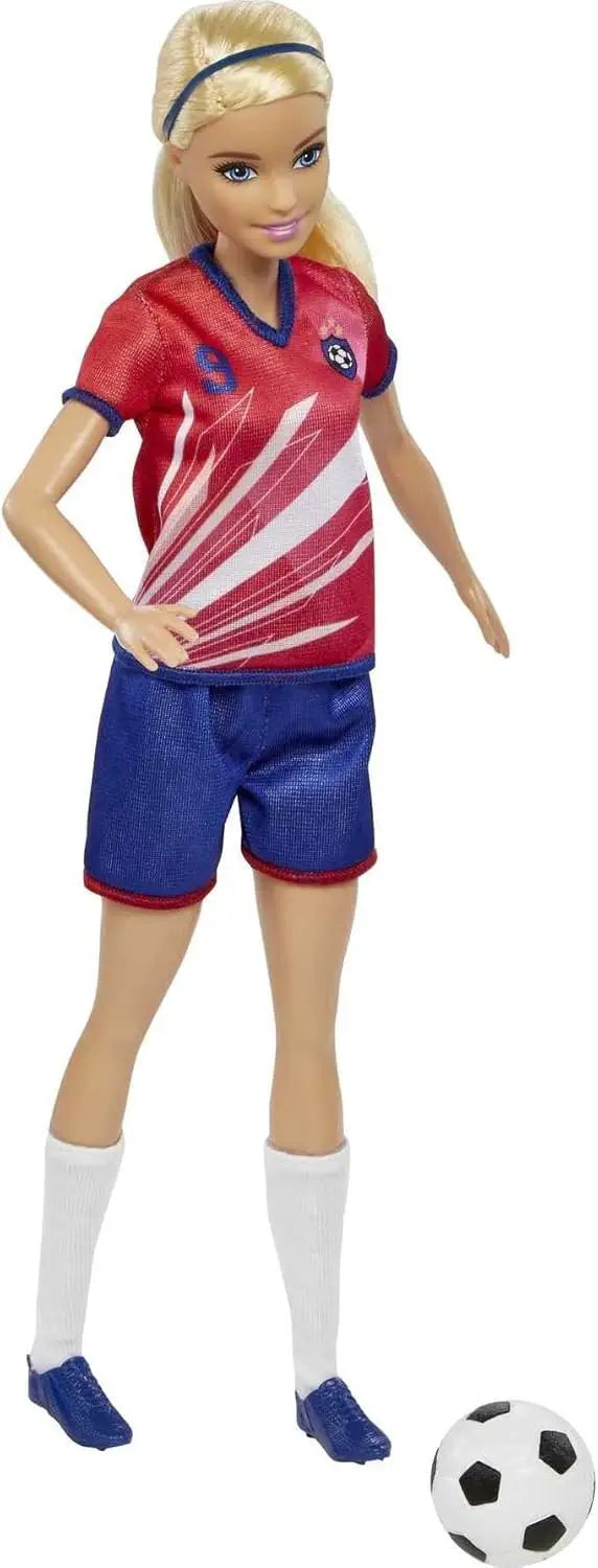 Barbie Voetbalster Pop – Sportieve Atleet met Outfit en Bal 30 cm