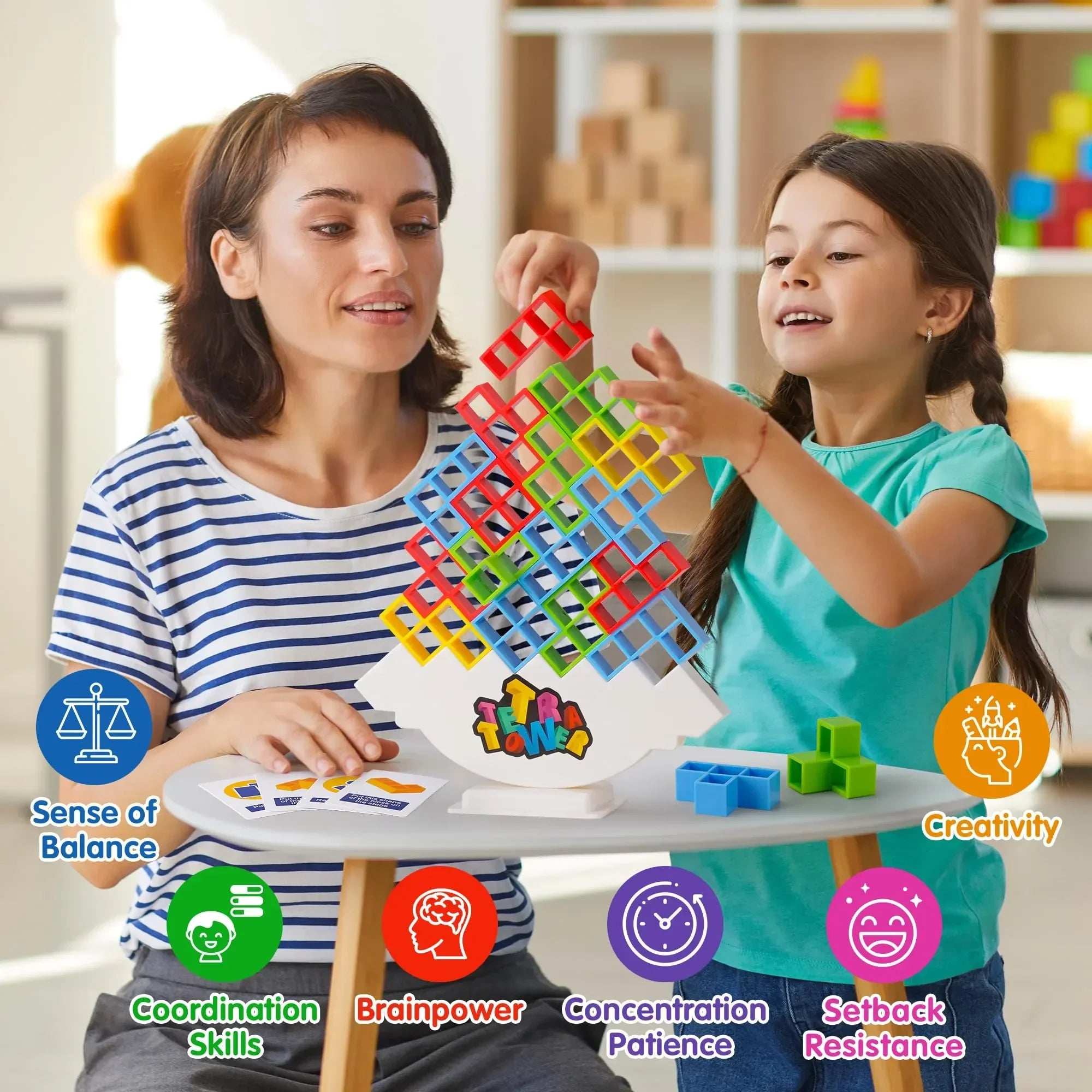 Tetra Tower Balanceer Spel – 48 Stuks Bouwstenen (14+ jaar)