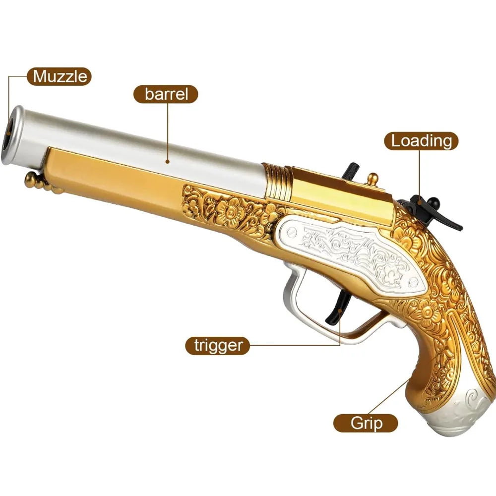 Gouden Piraat Speelgoedpistool met Zachte Kogels (6+)