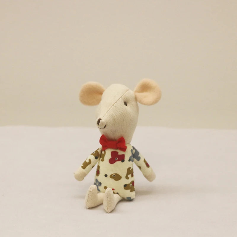 Schattige Knuffel Muis Familie – Pluche Poppen voor Poppenhuis 3+