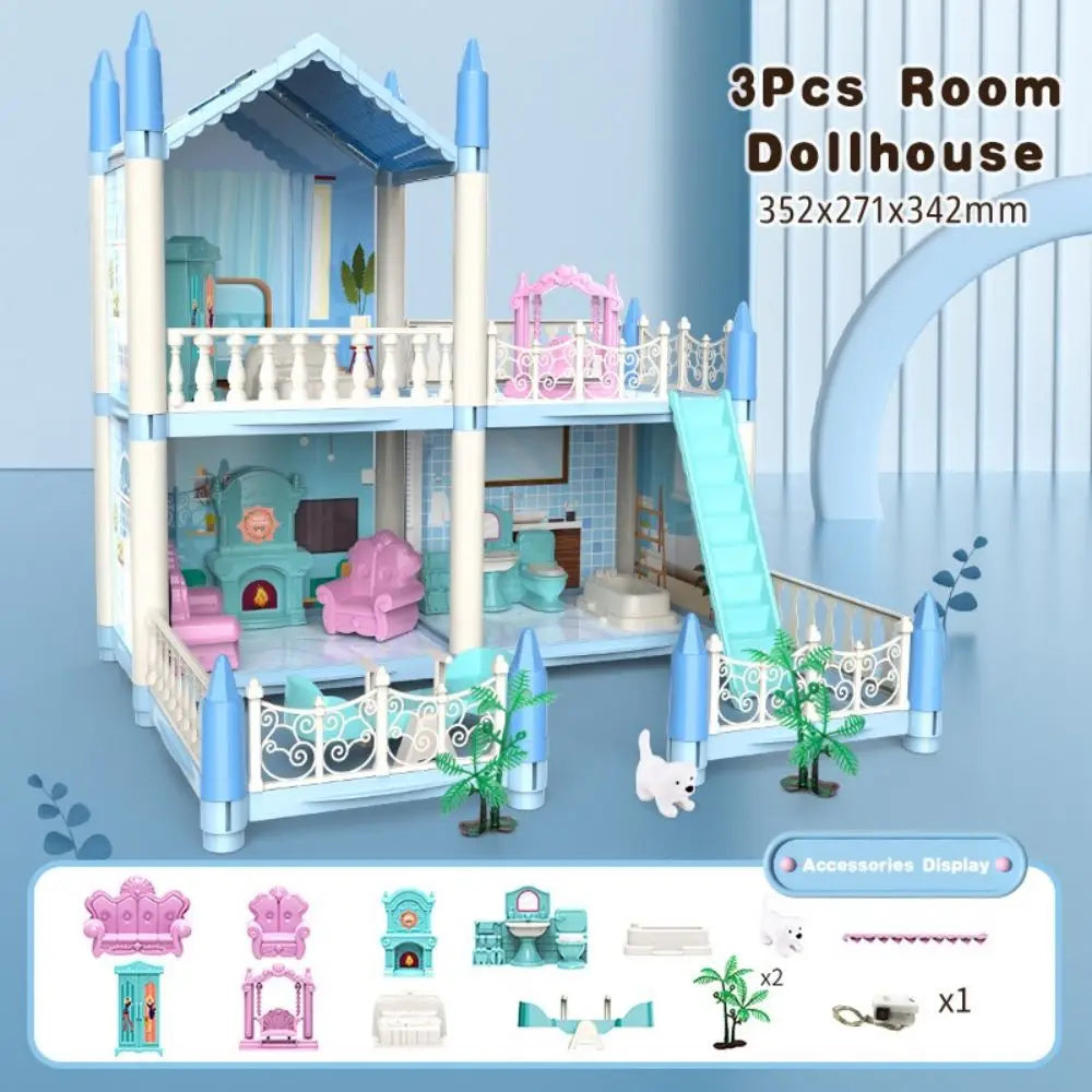 DIY 3D Poppenhuis Set – Cartoon Miniatuurhuis voor Kinderen 3+