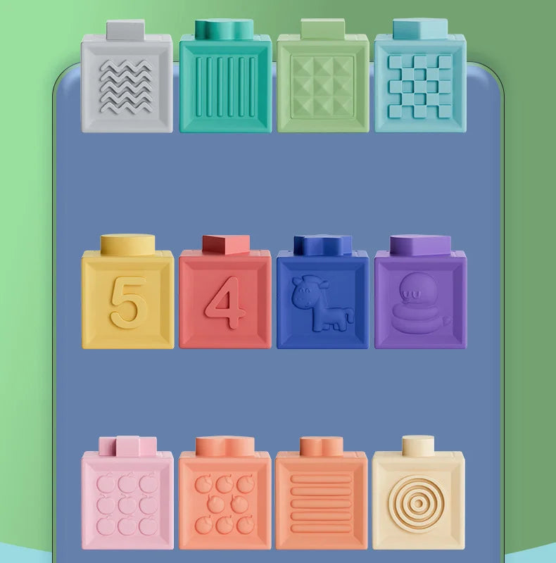 Baby Blokken – Zachte Educatieve Kubussen voor Baby's (14m+)