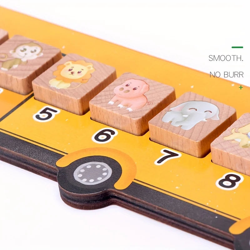 Montessori Houten Dieren Puzzel – Educatief Speelgoed Bus (2-6 jaar)v