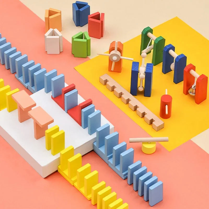 Regenboog Houten Domino Speelgoed – Educatief Kleurenplezier (4+ Jaar)