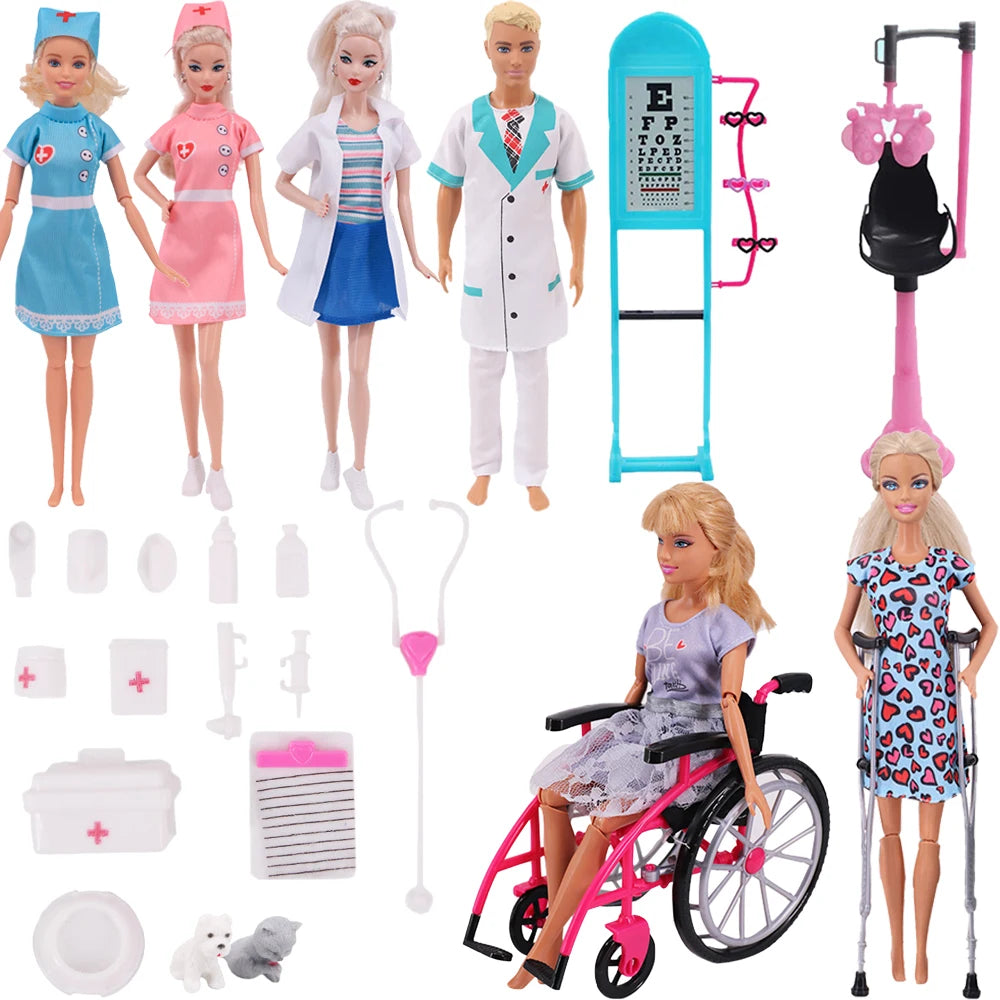 Barbie Dokterskleding & Accessoires – 1:6 Poppenhuis Zorgset