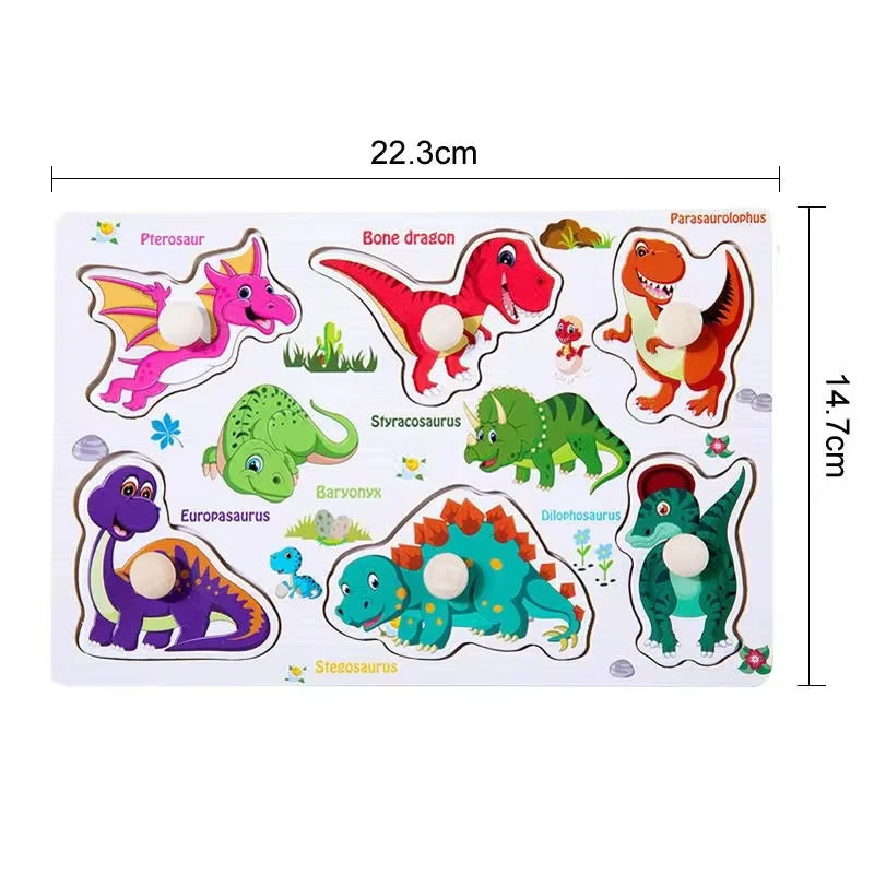 Montessori Houten Puzzel voor Baby’s – Peg Speelgoed (1-3 jaar)