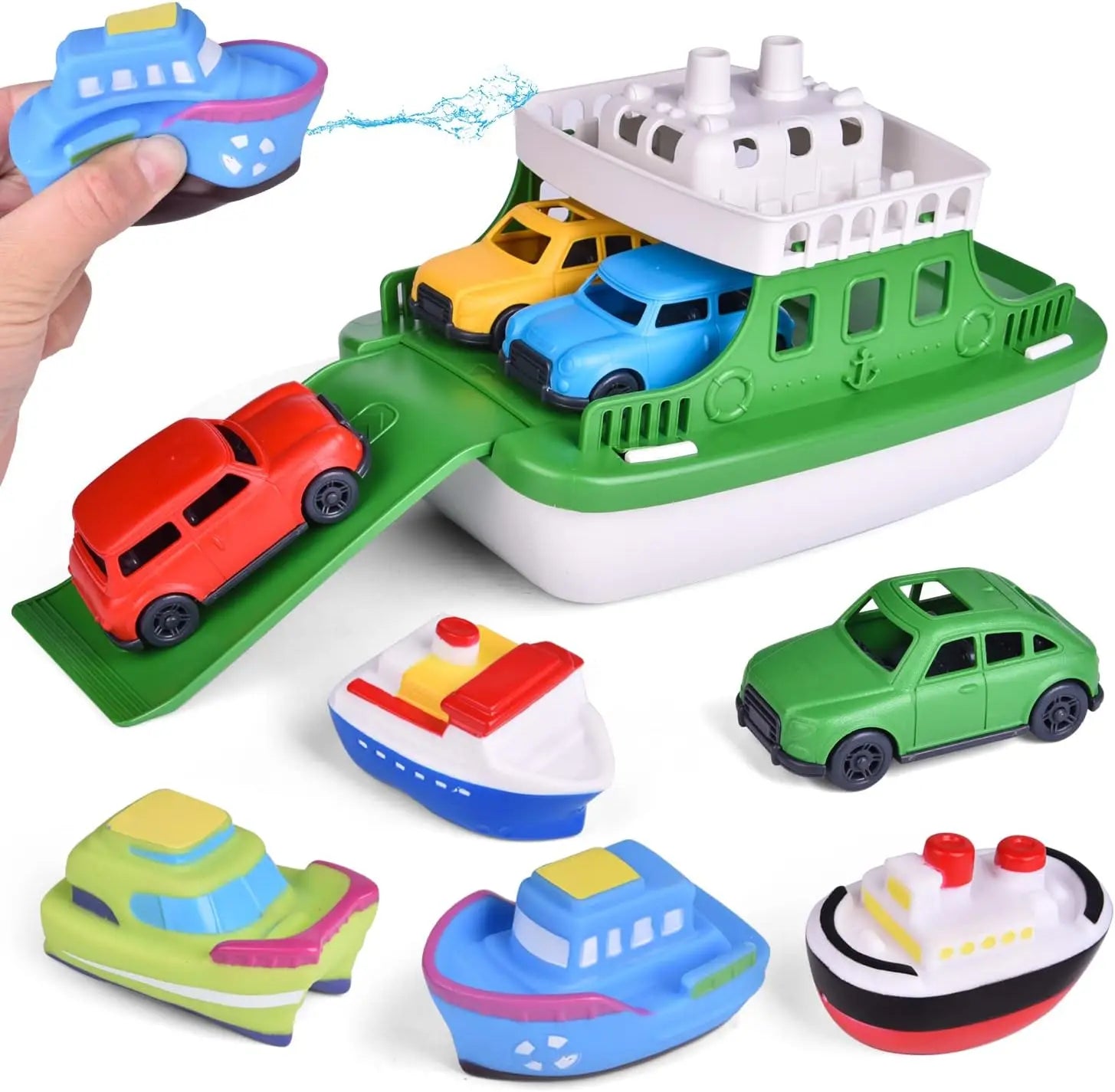 Mini Auto Douche Boot – Drijvend Badspeelgoed voor Baby & Peuter