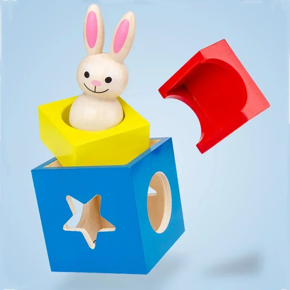 Houten Blokken Konijn – Rabbit Magic Box Educatief Speelgoed 0-6 Jaar
