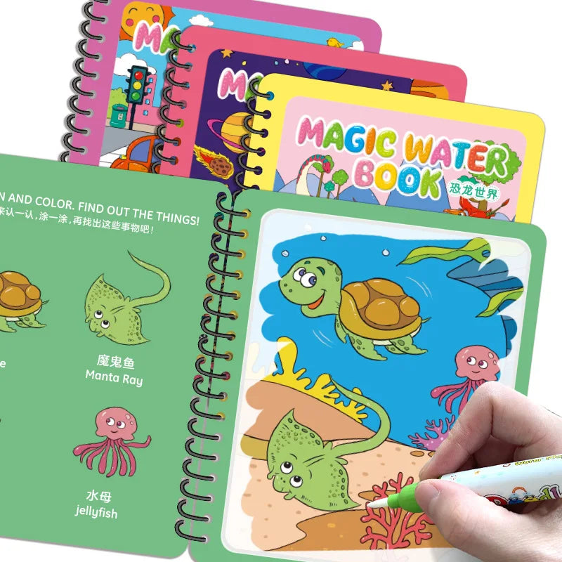 Magic Water Schilderboek – Herbruikbaar Kleurplezier voor Kinderen 0-6