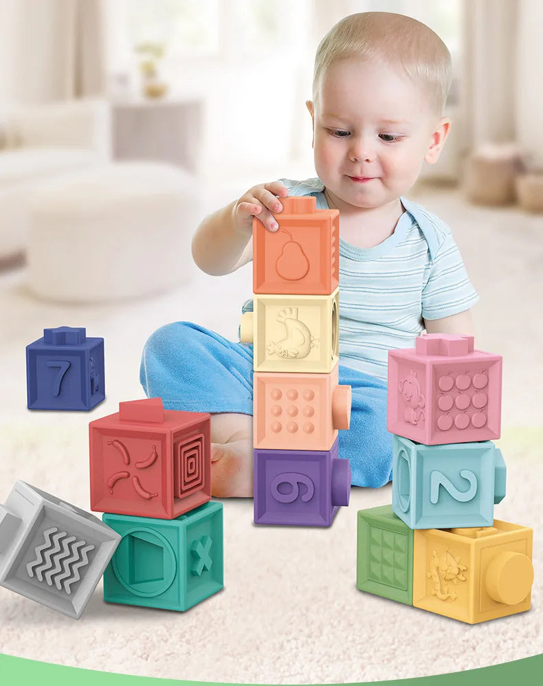 Baby Blokken – Zachte Educatieve Kubussen voor Baby's (14m+)