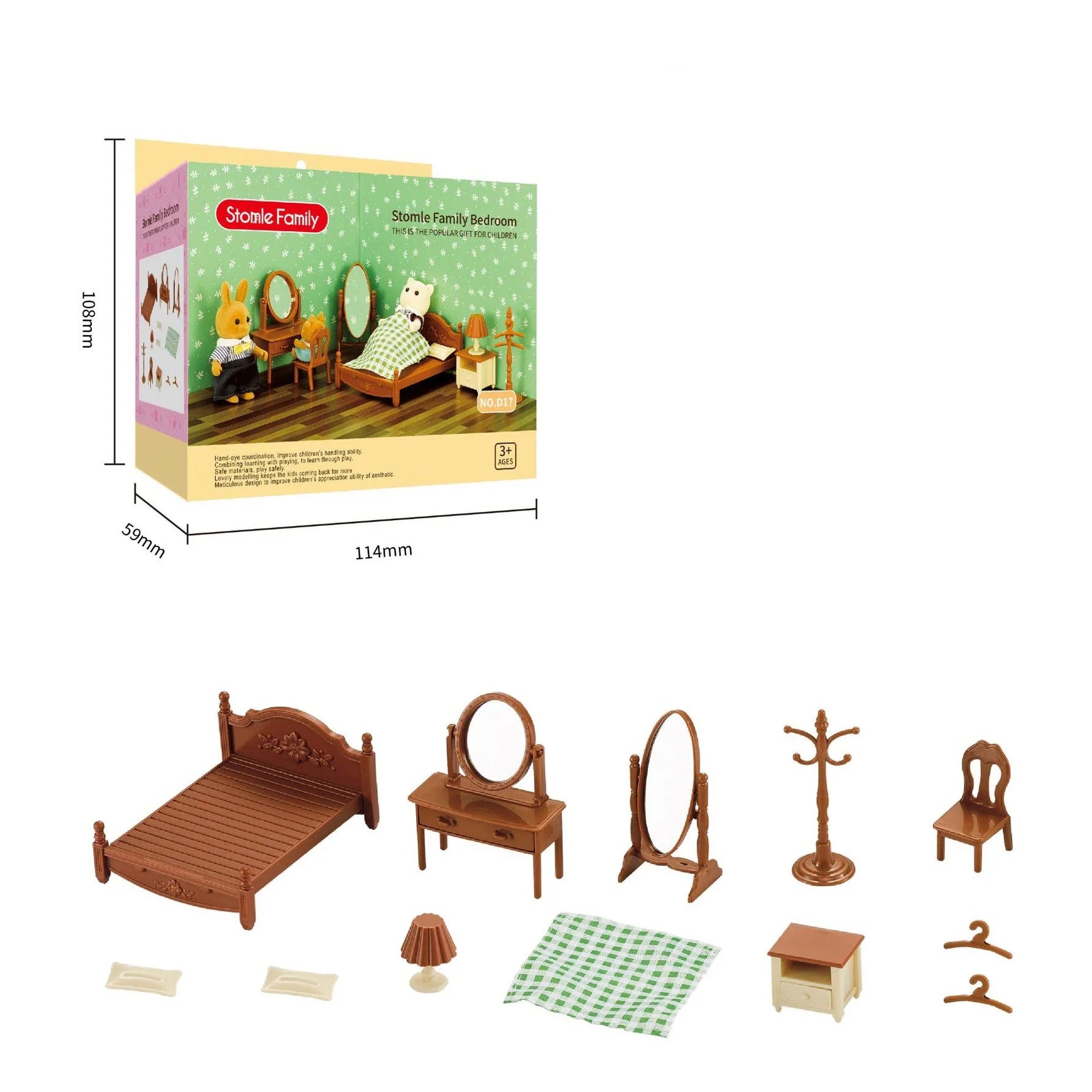 Miniatuur Dierenpoppenhuis – Bosfamilie Huis met Meubels & Dieren