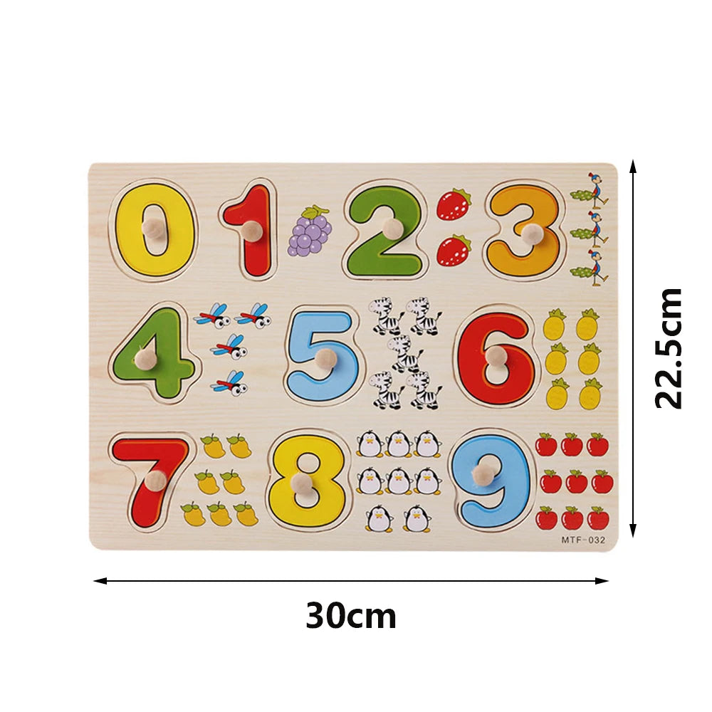 Houten Montessori Puzzel – Letters & Cijfers voor Kind (3-6 jaar)