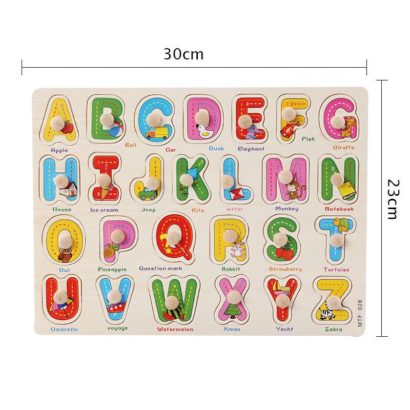 Montessori Houten Puzzel voor Baby’s – Peg Speelgoed (1-3 jaar)