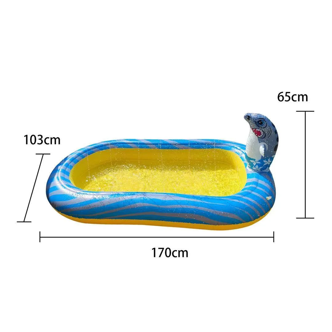 Opblaasbaar Dinosaurus Zwembad met Waterspray – PVC Kinderbad 3+