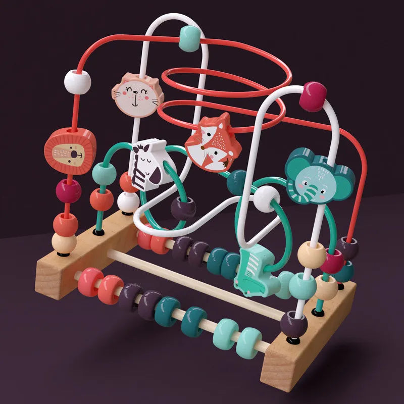 Montessori Houten Achtbaan Kralen – Educatief Baby Speelgoed