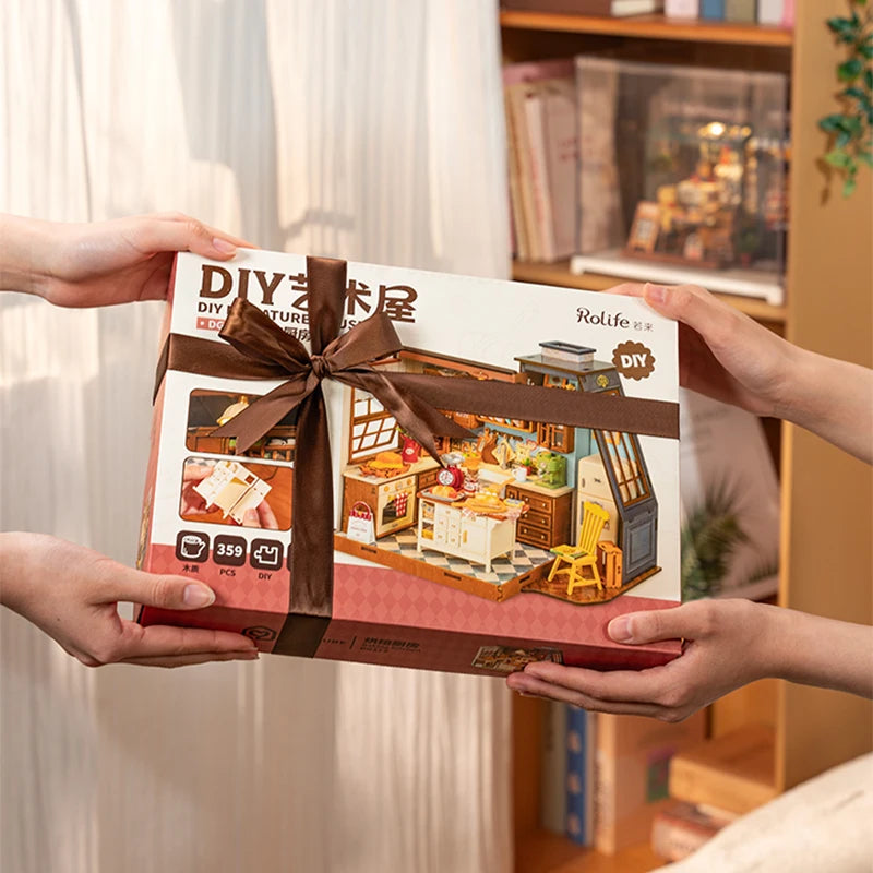 Robotime DIY Miniatuur Poppenhuis – Rolife Bakkeuken Bouwpakket