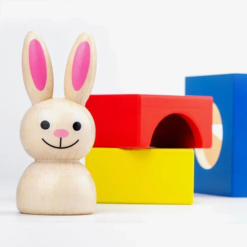 Houten Blokken Konijn – Rabbit Magic Box Educatief Speelgoed 0-6 Jaar