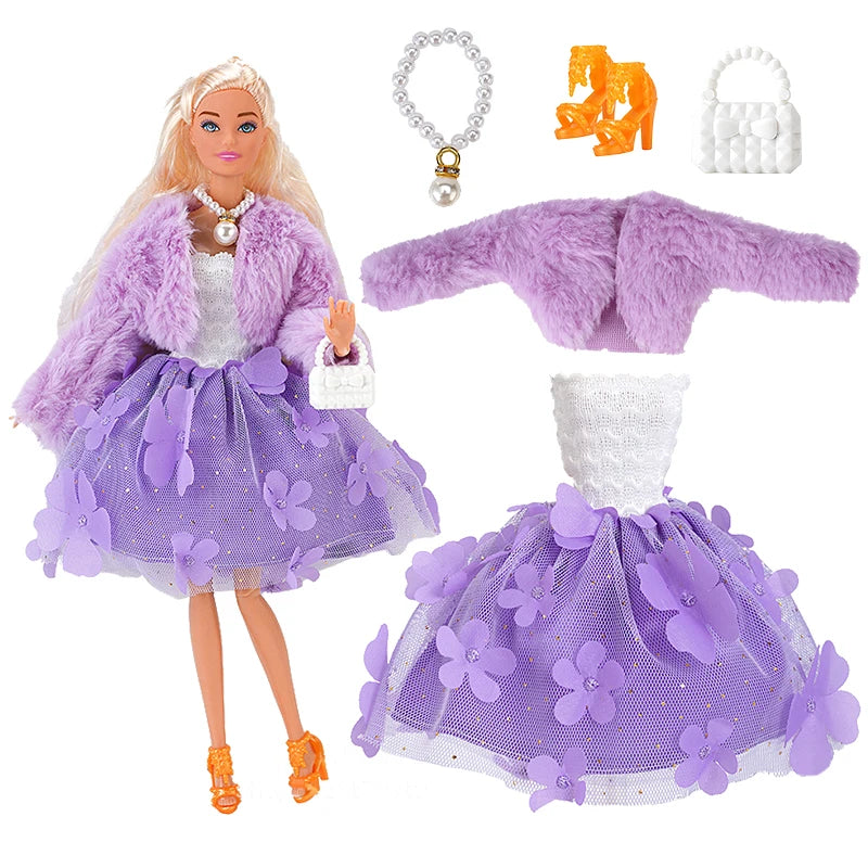 Poppenkleertjes 30 cm – Jurk & Jas Mode Outfit voor Poppen (3+)