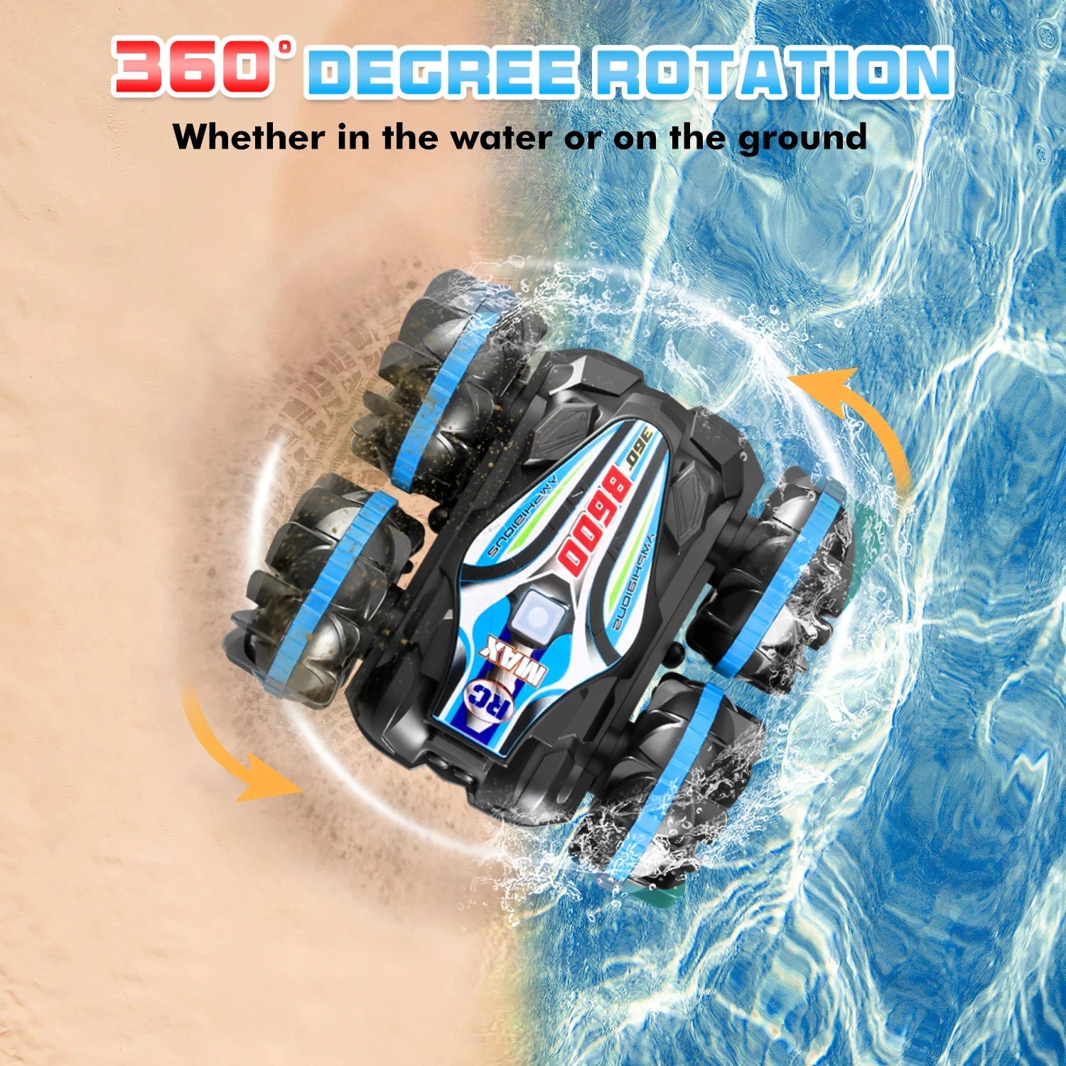 Amfibische RC Stuntauto – 4WD Waterdicht 360° Speelgoedauto