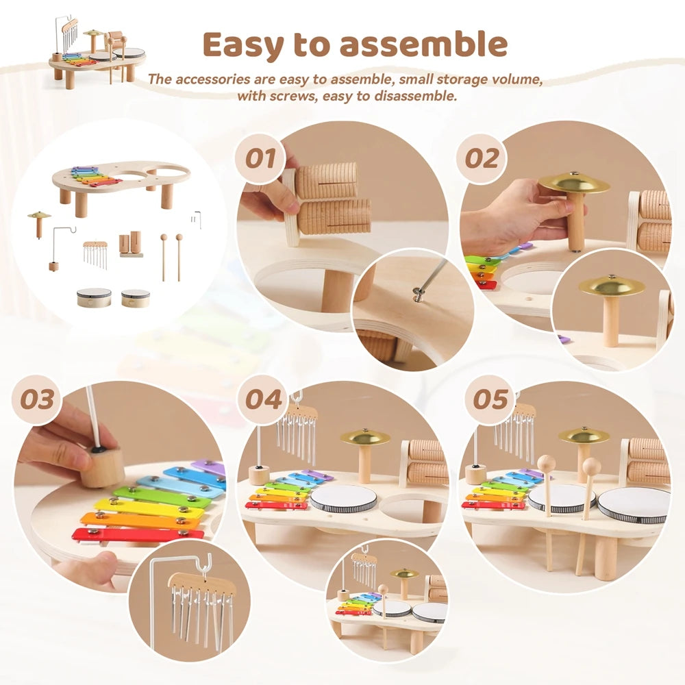 Montessori Rammelaar van Hout – Eolische Bells voor Baby’s (0-3 jaar)