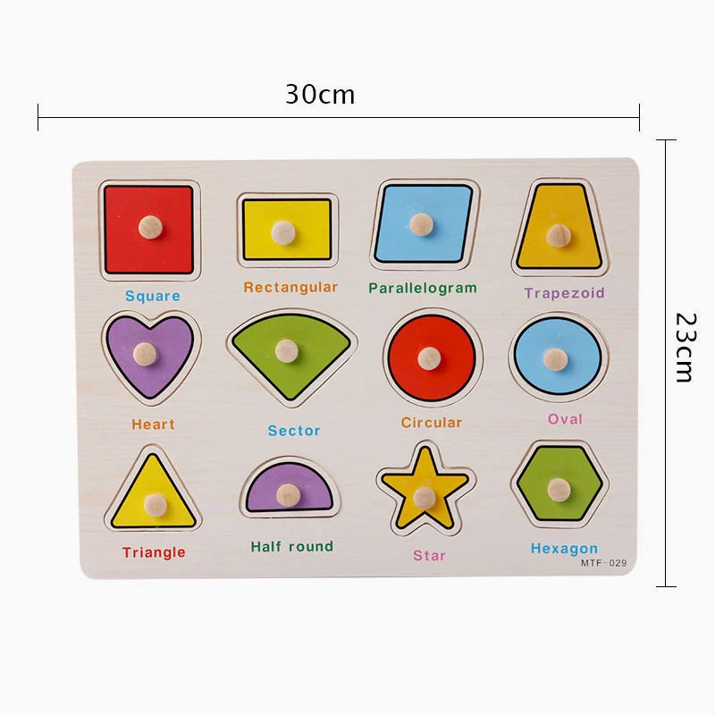 Montessori Houten Puzzel voor Baby’s – Peg Speelgoed (1-3 jaar)