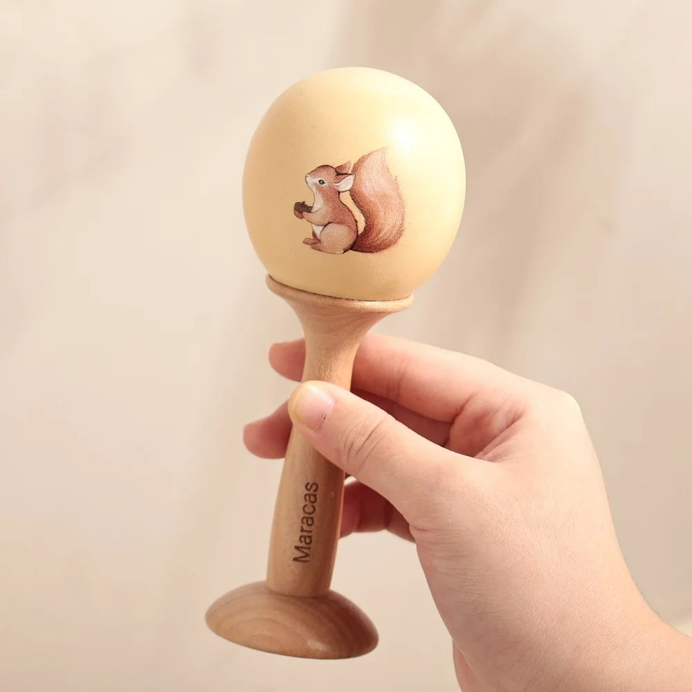 Muzikale Houten Rammelaar – Montessori Speelgoed voor Baby’s (0-3 jaar)