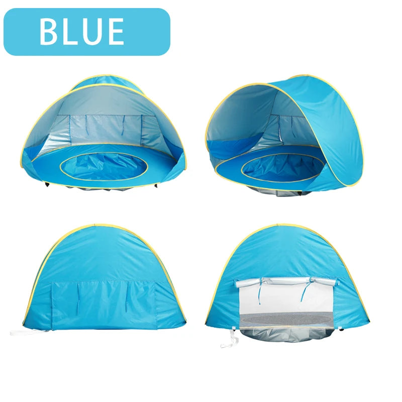 Baby Beach Tent met Schaduw & Zwembad – Opvouwbaar UV-beschermend 3+