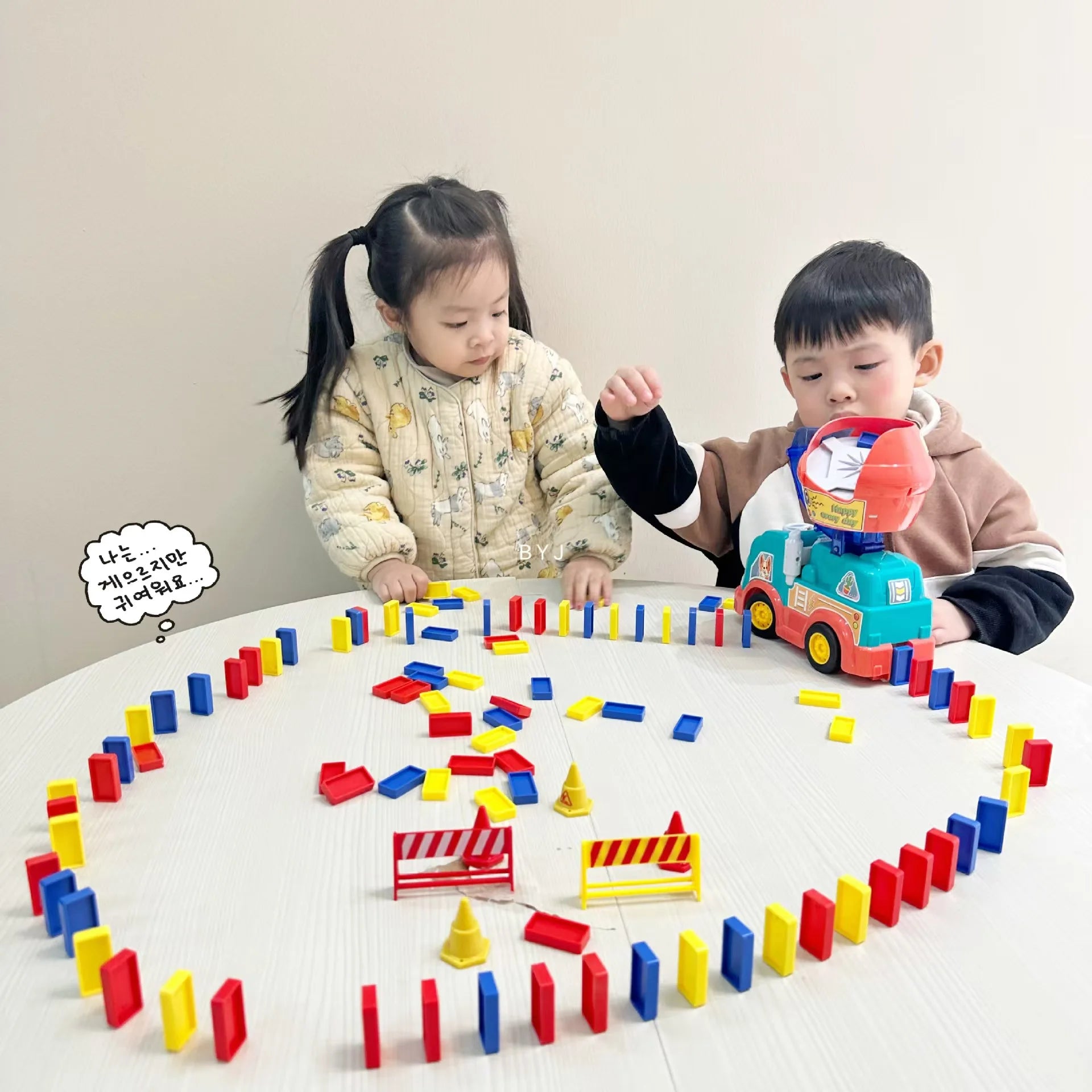 Automatische Domino Treinset met Blokken – Educatief Speelgoed Kind