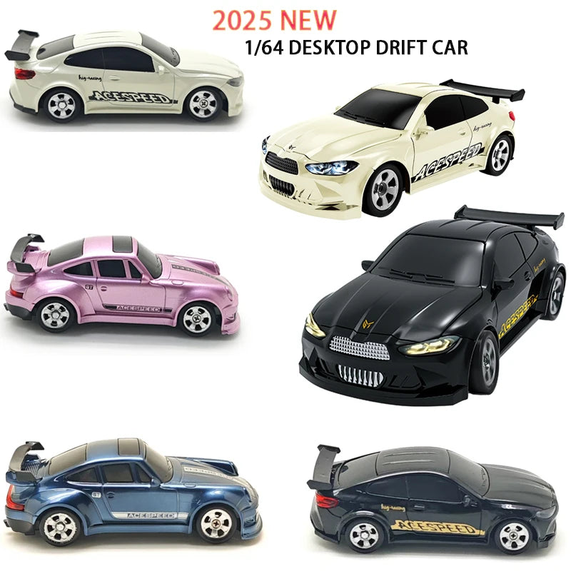 Mini RC Raceauto 8 cm – Drift Auto met Afstandsbediening (1:64)