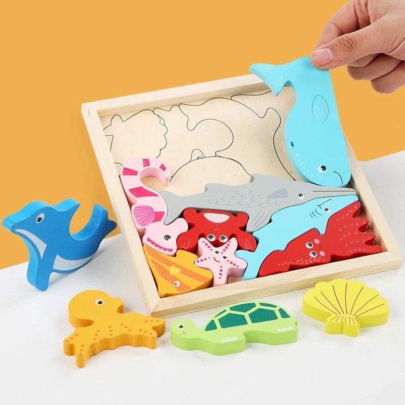 Montessori 3D Tangram – Houten Puzzel voor Kinderen van 3-6 Jaar