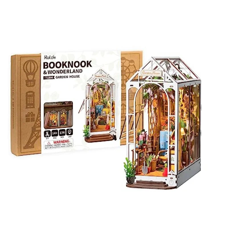Robotime DIY Tuinhuis – Rolife Book Nook Miniatuur Bouwpakket
