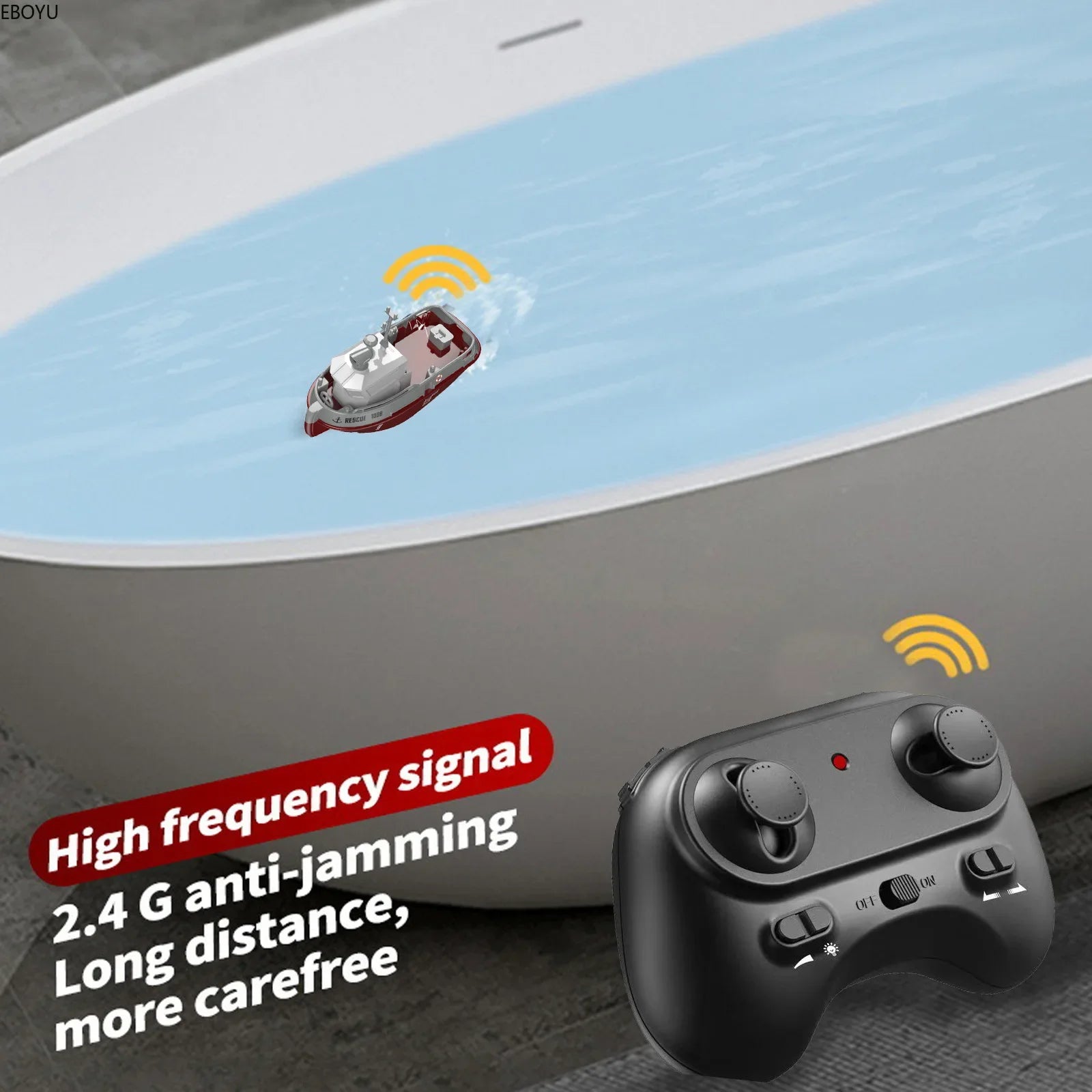 S820 RC Brandweerboot 2.4G – Waterstraal & 20 min Speeltijd