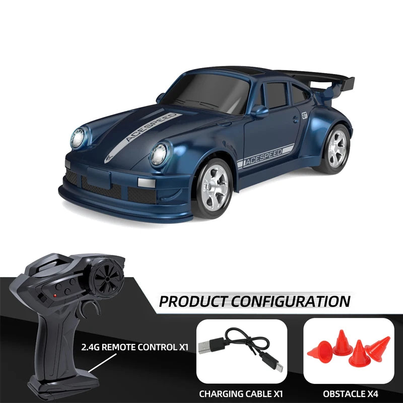 Mini RC Raceauto 8 cm – Drift Auto met Afstandsbediening (1:64)