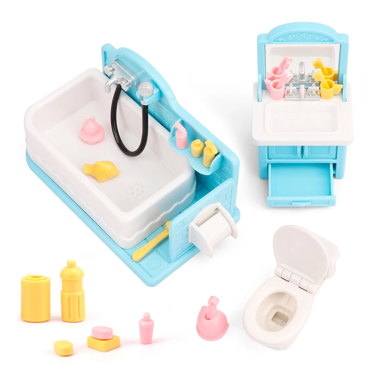 Miniatuur Meubels Poppenhuis – Keuken & Badkamer Set