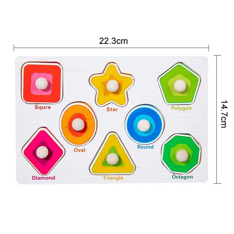 Montessori Houten Puzzel voor Baby’s – Peg Speelgoed (1-3 jaar)