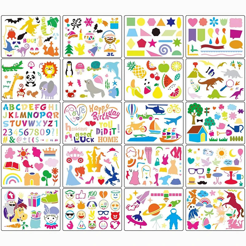 Tekenstencils Kinderen – 300+ Patronen Educatieve Tekenset 3+ Jaar