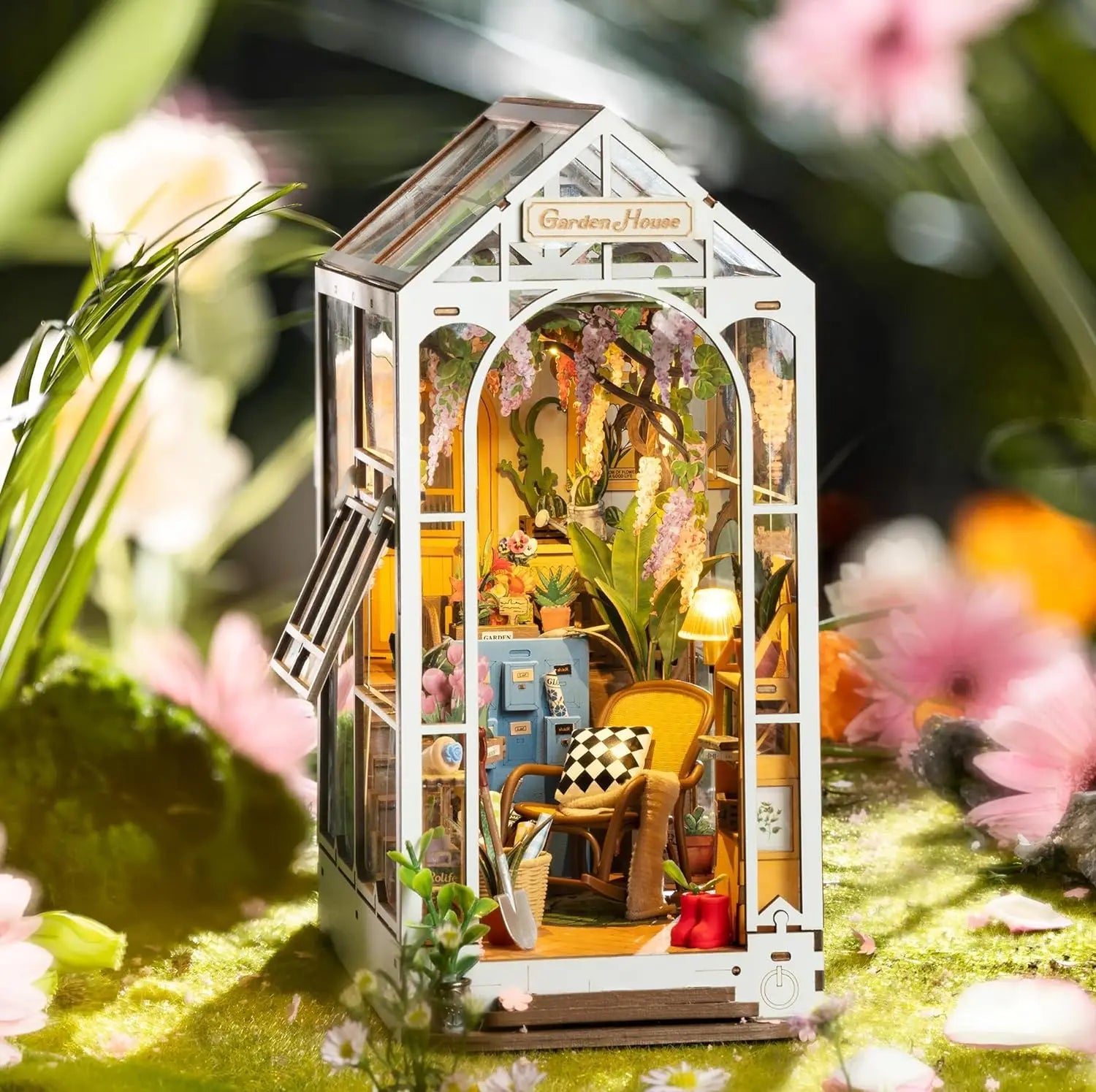 Robotime DIY Tuinhuis – Rolife Book Nook Miniatuur Bouwpakket