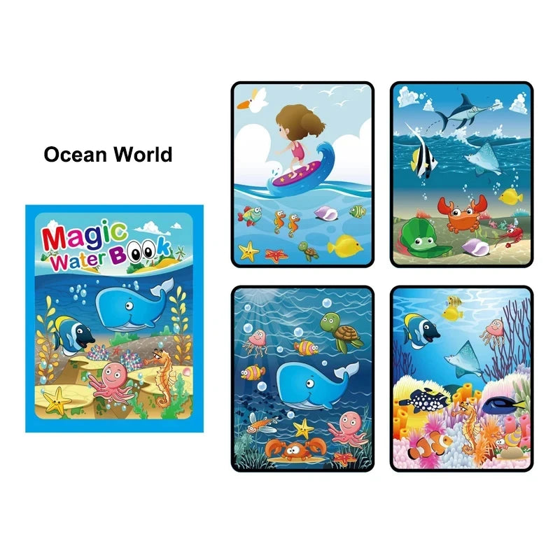 Magic Water Schilderboek – Herbruikbaar Kleurplezier voor Kinderen 0-6