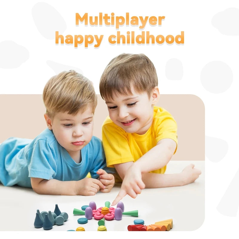 Montessori Houten Bouwblokken – Creatieve Losse Onderdelen (3+ jaar)